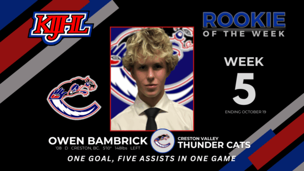 Bambrick breaks out offensively, named Rookie of the Week